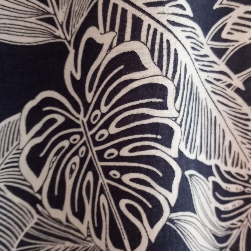 'Panama Jack' Wide leg Pant Size XL Linen Blend Navy/White Tropical Pockets EUC - Picture 7 of 10